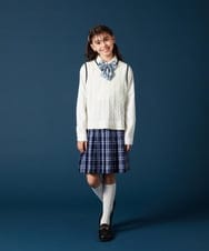 KQFTA01039 a.v.v KIDS(アー・ヴェ・ヴェ) [140-160]【卒服】配色ニットベスト ホワイト