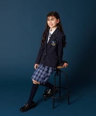 KQHTA01054 a.v.v KIDS(アー・ヴェ・ヴェ) [140-160]【卒服】チェックプリーツスカート ネイビー