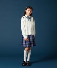 KQHTA01054 a.v.v KIDS(アー・ヴェ・ヴェ) [140-160]【卒服】チェックプリーツスカート ネイビー