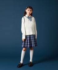 KQHTA01054 a.v.v KIDS(アー・ヴェ・ヴェ) [140-160]【卒服】チェックプリーツスカート ネイビー