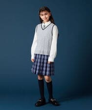 KQHTA01054 a.v.v KIDS(アー・ヴェ・ヴェ) [140-160]【卒服】チェックプリーツスカート ネイビー