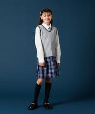 KQHTA01054 a.v.v KIDS(アー・ヴェ・ヴェ) [140-160]【卒服】チェックプリーツスカート ネイビー