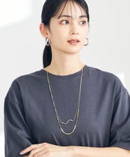 KS2FA09024 a.v.v(アー・ヴェ・ヴェ) プレートコンビロングネックレス シルバー