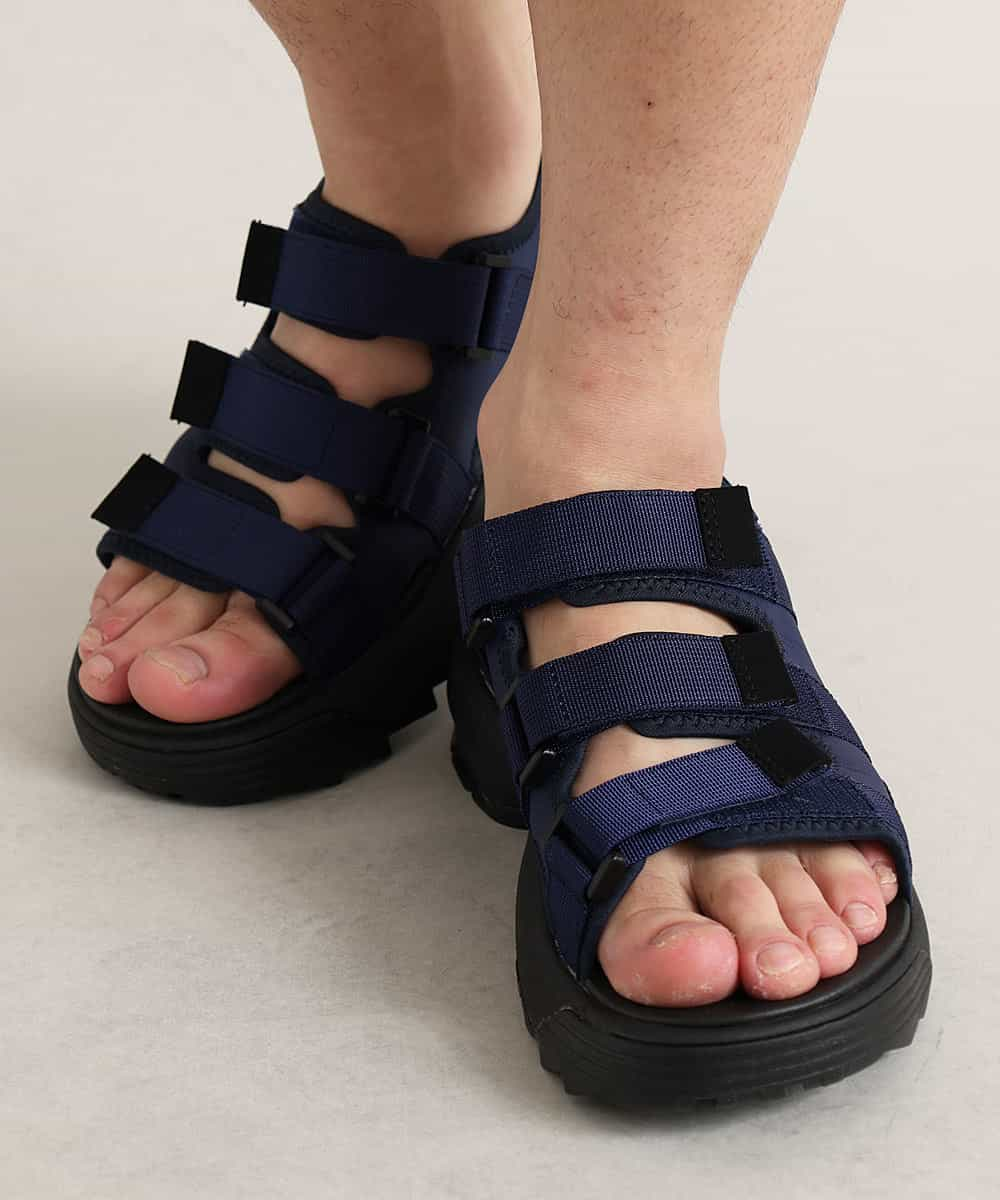 Mk Michel Klein Homme Mkミッシェルクランオム Mei メイ Men S Recycled Nylon 3belt Tape Sandal リサイクル ナイロン テープ サンダル 厚底 シャークソール イトキンオンラインストア