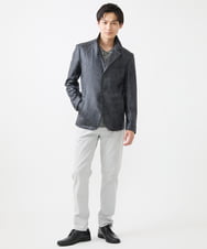 MKDAA61290 MK MICHEL KLEIN HOMME(MKミッシェルクランオム) 【洗える】コンバーチブルジャケット/TECEASYレザー ブラック