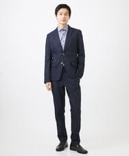 MKDGA55180 MK MICHEL KLEIN HOMME(MKミッシェルクランオム) 【撥水ストレッチ】テーラードジャケット/ハケメシャンブレー ネイビー