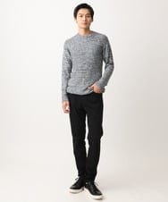 MKFDC21099 MK MICHEL KLEIN HOMME(MKミッシェルクランオム) クルーネックニット/フェザーモールヤーン ネイビー