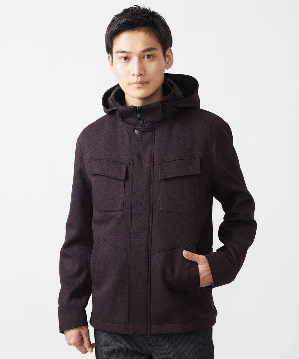 MKJAC07272 MK MICHEL KLEIN HOMME(MKミッシェルクランオム) 【ライナー付き】2WAYブルゾン / TEC EASY JERSY ブラック