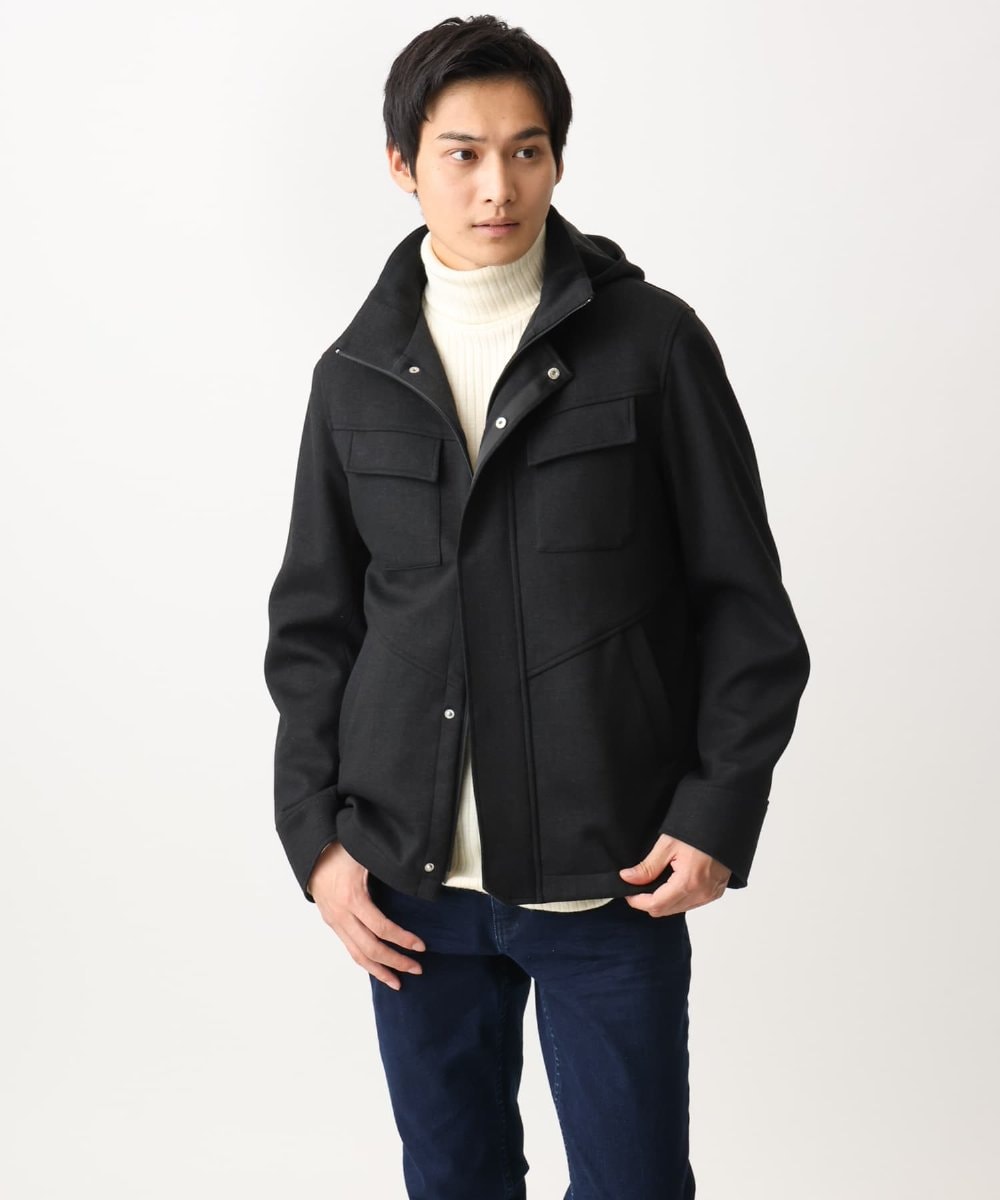 MKJAC07272 MK MICHEL KLEIN HOMME(MKミッシェルクランオム) 【MonoMax掲載】2WAYブルゾン / TEC EASY JERSY ブラック