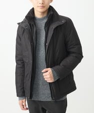 MKJAC18290 MK MICHEL KLEIN HOMME(MKミッシェルクランオム) 【限定展開】フェイクレイヤード中綿ブルゾン/ビンテージワッシャー ブラック