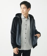 MKJAC29130 MK MICHEL KLEIN HOMME(MKミッシェルクランオム) 【洗える】切り替えパーカー/マイクロベロア ダークグレー