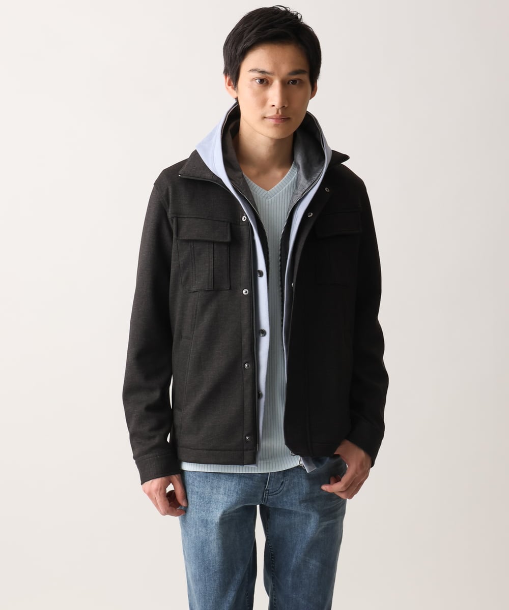 MKJGC10190 MK MICHEL KLEIN HOMME(MKミッシェルクランオム) M-65ブルゾン / TEC EASY JERSEY2025 カーキ