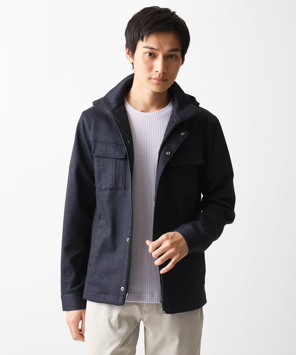 MKJGC10190 MK MICHEL KLEIN HOMME(MKミッシェルクランオム) M-65ブルゾン / TEC EASY JERSEY2025 ネイビー