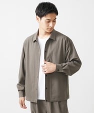 MKJJX14130 MK MICHEL KLEIN HOMME(MKミッシェルクランオム) 【シワになりにくい/セットアップ対応】コーチブルゾン/HYPE-TRストレッチ ブラウン