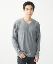 MKKAA67079 MK MICHEL KLEIN HOMME(MKミッシェルクランオム) Vネックカットソー/ソフトモザイク グレー