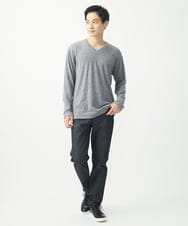 MKKAA67079 MK MICHEL KLEIN HOMME(MKミッシェルクランオム) Vネックカットソー/ソフトモザイク グレー