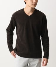 MKKAA68079 MK MICHEL KLEIN HOMME(MKミッシェルクランオム) Vネックカットソー/モールケーブル ブラウン