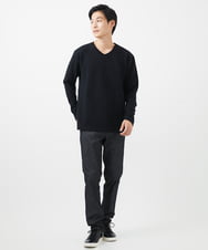 MKKAC25069 MK MICHEL KLEIN HOMME(MKミッシェルクランオム) フクレジャガード Vネックカットソー ブラック