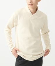 MKKAC27099 MK MICHEL KLEIN HOMME(MKミッシェルクランオム) ショールカラーカットソー/モールケーブル アイボリー