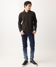 MKKAC27099 MK MICHEL KLEIN HOMME(MKミッシェルクランオム) ショールカラーカットソー/モールケーブル ブラウン