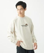 MKKAC87069 MK MICHEL KLEIN HOMME(MKミッシェルクランオム) 【ユニセックス】ポンチスエード / アニマル刺繍トレーナー アイボリー