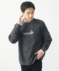 MKKAC87069 MK MICHEL KLEIN HOMME(MKミッシェルクランオム) 【ユニセックス】ポンチスエード / アニマル刺繍トレーナー ダークグレー