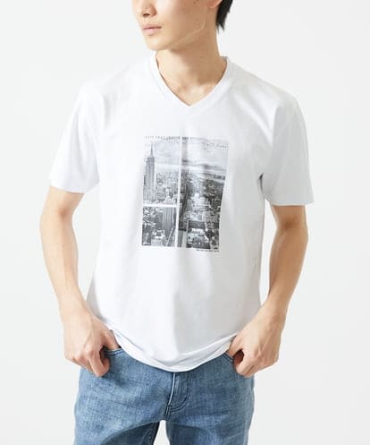 MKKGC09063 MK MICHEL KLEIN HOMME プリントTシャツ / モノクロフォトグラフィック