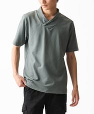 MKKGC18079 MK MICHEL KLEIN HOMME(MKミッシェルクランオム) ショールカラーTシャツ カーキ