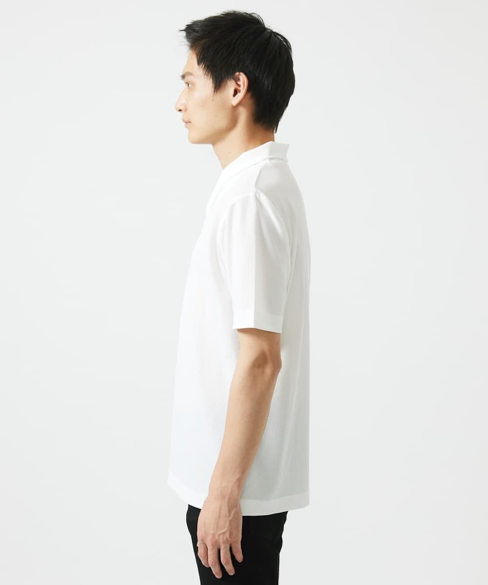 MKKGC18079 MK MICHEL KLEIN HOMME(MKミッシェルクランオム) ショールカラーTシャツ ホワイト