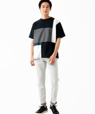 MKKGC85054 MK MICHEL KLEIN HOMME(MKミッシェルクランオム) 【接触冷感】ブロック切替Tシャツ ネイビー(57)