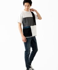 MKKGC85054 MK MICHEL KLEIN HOMME(MKミッシェルクランオム) 【接触冷感】ブロック切替Tシャツ ホワイト(90)