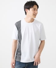 MKKIX05069 MK MICHEL KLEIN HOMME(MKミッシェルクランオム) 【限定展開】Tシャツ/ダブルストライプ切り替えBIGシルエット ブラック