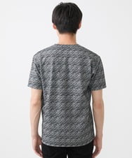 MKKIX17059 MK MICHEL KLEIN HOMME(MKミッシェルクランオム) 【ON/OFF対応】Vネック半袖Tシャツ/ストームジャガード ブラック