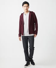 MKKIX18059 MK MICHEL KLEIN HOMME(MKミッシェルクランオム) 【ON/OFF対応】VネックTシャツ/メランジワッフル ネイビー