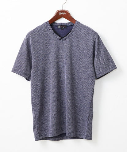 MKKIX18059 MK MICHEL KLEIN HOMME 【ON/OFF対応】VネックTシャツ/メランジワッフル