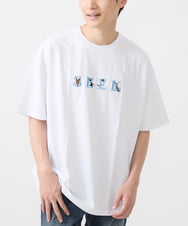 MKKIX88045 MK MICHEL KLEIN HOMME(MKミッシェルクランオム) 【ユニセックスで着られる】Tシャツ/HIDE&SEEKアニマル刺繍 ホワイト