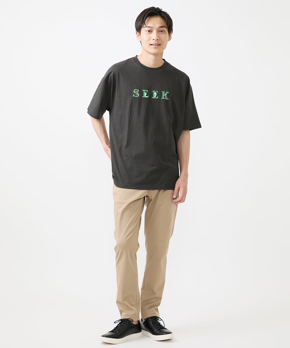 MKKIX88045 MK MICHEL KLEIN HOMME(MKミッシェルクランオム) 【ユニセックスで着られる】Tシャツ/HIDE&SEEKアニマル刺繍 ダークグレー