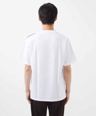 MKKIX89059 MK MICHEL KLEIN HOMME(MKミッシェルクランオム) 【涼感素材】ブロックTシャツ/リサイクルポンチ ホワイト