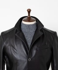 MKWAA02630 MK MICHEL KLEIN HOMME(MKミッシェルクランオム) LAMB LEATHER コンバーチブルジャケット ブラック