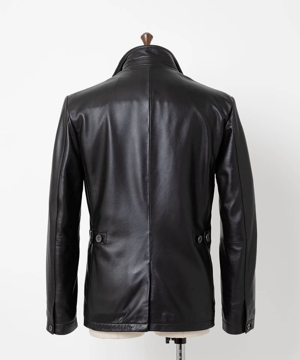 MKWAA02630 MK MICHEL KLEIN HOMME(MKミッシェルクランオム) LAMB LEATHER コンバーチブルジャケット ブラック