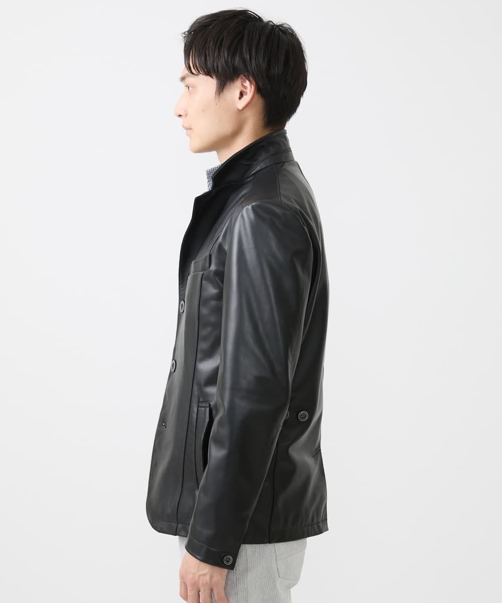 MKWAA02630 MK MICHEL KLEIN HOMME(MKミッシェルクランオム) LAMB LEATHER コンバーチブルジャケット ブラック