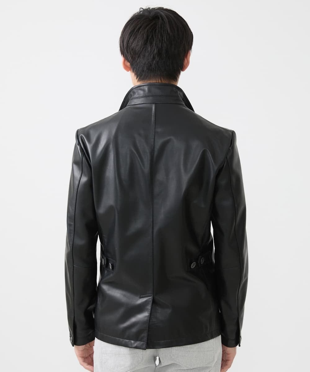 MKWAA02630 MK MICHEL KLEIN HOMME(MKミッシェルクランオム) LAMB LEATHER コンバーチブルジャケット ブラック