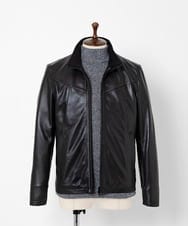 MKWAC01390 MK MICHEL KLEIN HOMME(MKミッシェルクランオム) LAMB LEATHER スタンドカラーブルゾン ブラック