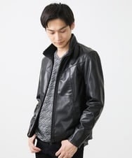 MKWAC01390 MK MICHEL KLEIN HOMME(MKミッシェルクランオム) LAMB LEATHER スタンドカラーブルゾン ブラック