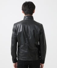 MKWAC01390 MK MICHEL KLEIN HOMME(MKミッシェルクランオム) LAMB LEATHER スタンドカラーブルゾン ブラック