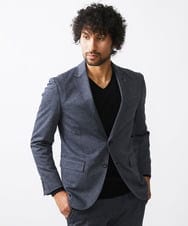 MNDAA55430 MICHEL KLEIN HOMME(ミッシェルクラン オム) ウール調ストレッチテーラードジャケット セットアップ ネイビー(57)