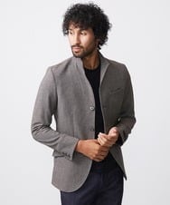 MNDAA57530 MICHEL KLEIN HOMME(ミッシェルクラン オム) スタンドカラーストレッチジャケット セットアップ ブラウン(86)