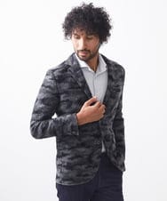 MNDCA74690 MICHEL KLEIN HOMME(ミッシェルクラン オム) 総柄コンバーチブルジャケット ブラック(94)