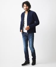 MNFCA80450 MICHEL KLEIN HOMME(ミッシェルクラン オム) 《日本製》モールスタンドZIPカーディガン ネイビー(57)