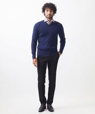 MNFCC61200 MICHEL KLEIN HOMME(ミッシェルクラン オム) リブ編みVネックニット ネイビー(57)